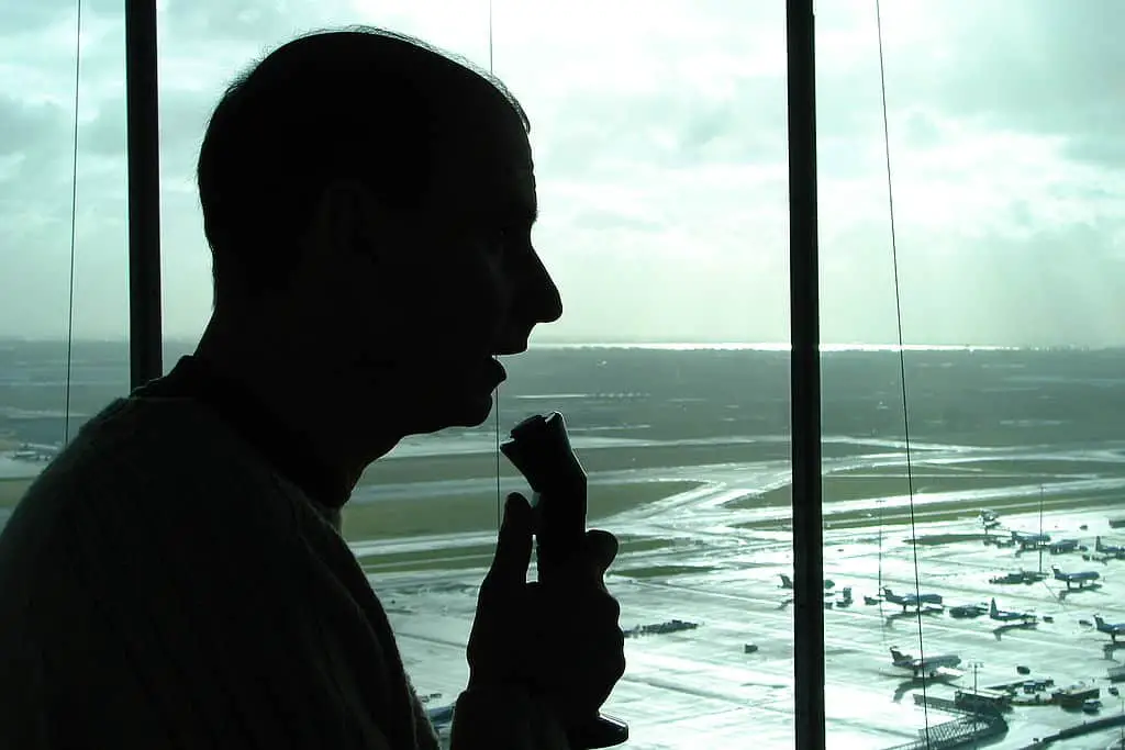 Air traffic control - controller in control tower