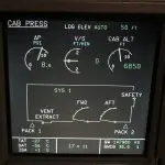 Airbus ECAM System Display - Cabin Pressurization