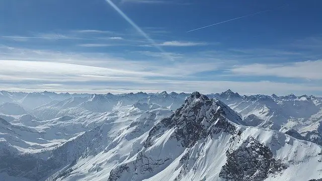 A view of the Alps on a clear day.