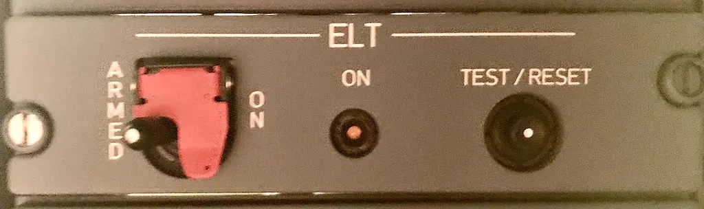 Emergency Location Transmitter ELT Panel on Airbus A330 Aircraft